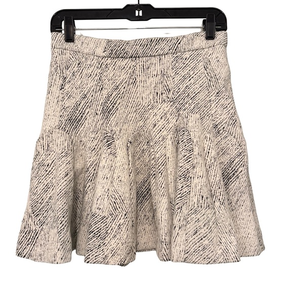 NWT, Banana Republic Flare Peplum Mini Skirt White Black, Sz 2 - Picture 4 of 13